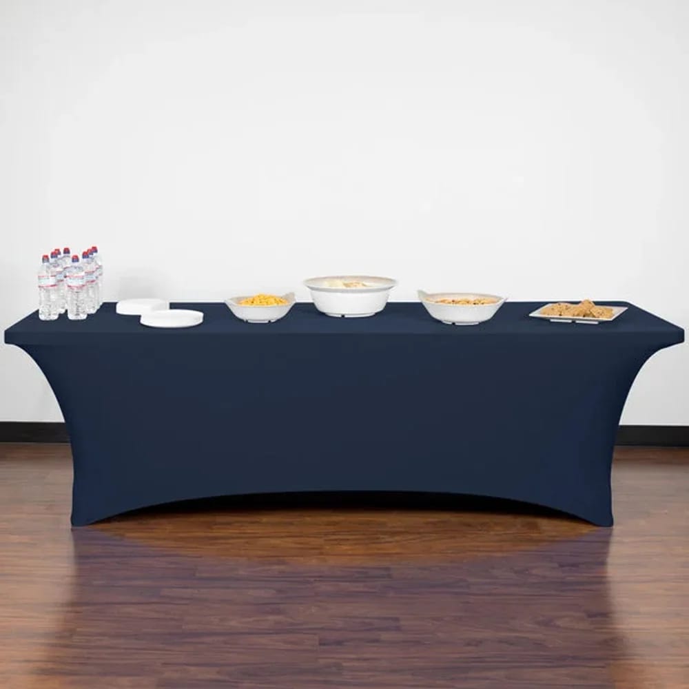 Carlisle Snap Drape Budget Stretch Table Cover, 72" x 30", Navy